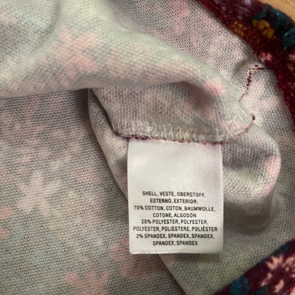 Maeve by Anthropologie Burgundy Floral 3/4 Sleeve Knit Top XL - Picture 5 of 12